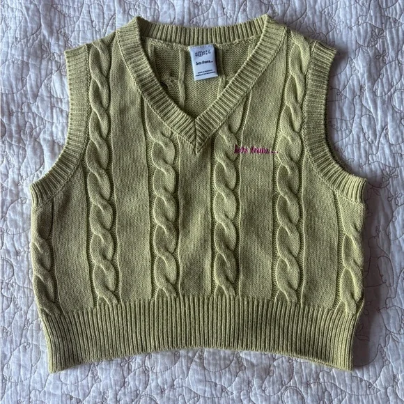 Iets Frans V-Neck Sweater Vest - Light Green - Picture 1 of 4